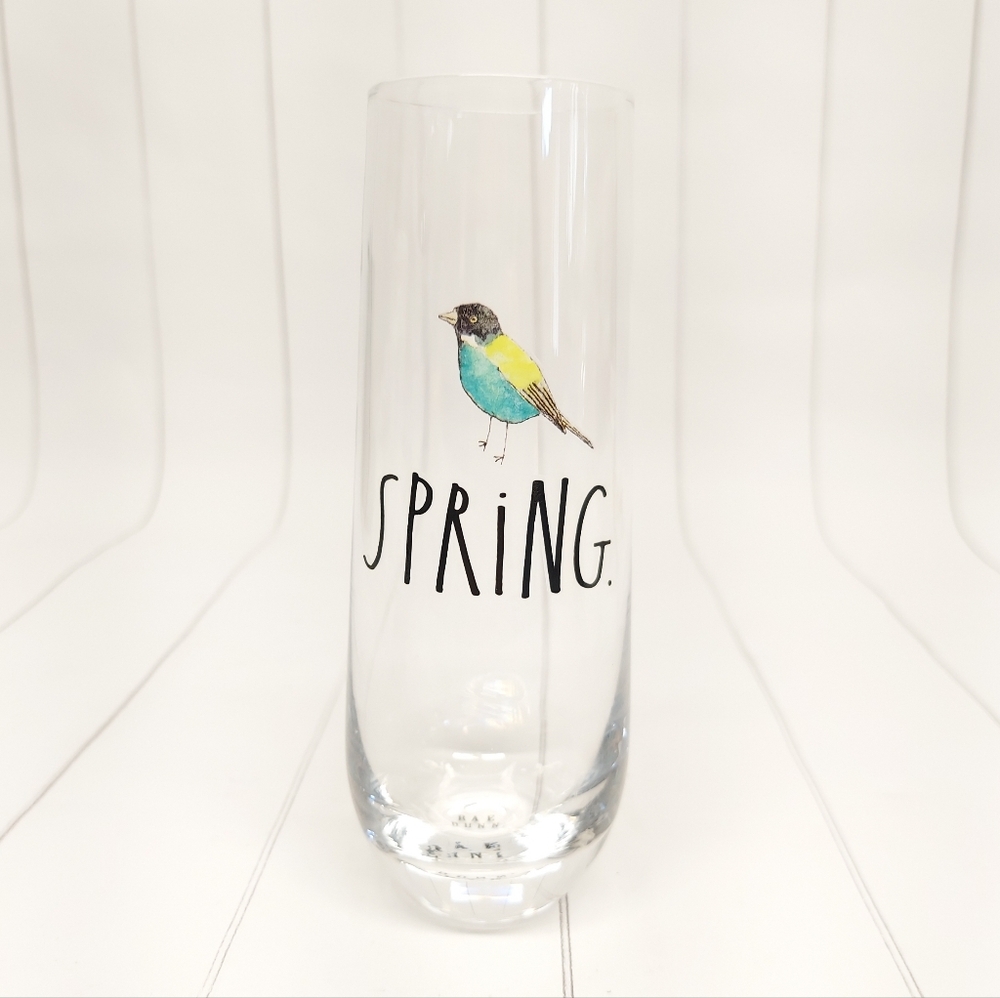 Set 2 wine glasses Rae Dunn stemless flutes - Picture 3 of 7
